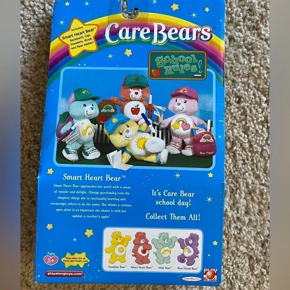 NWT Vtg 2005 Care Bear 8” Play Along Toys Best Friend Bear School Rules